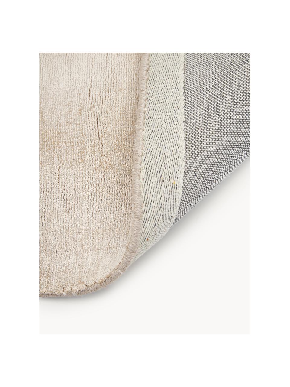 Ręcznie tkany chodnik z wiskozy Jane, Jasny beżowy, S 80 x D 300 cm