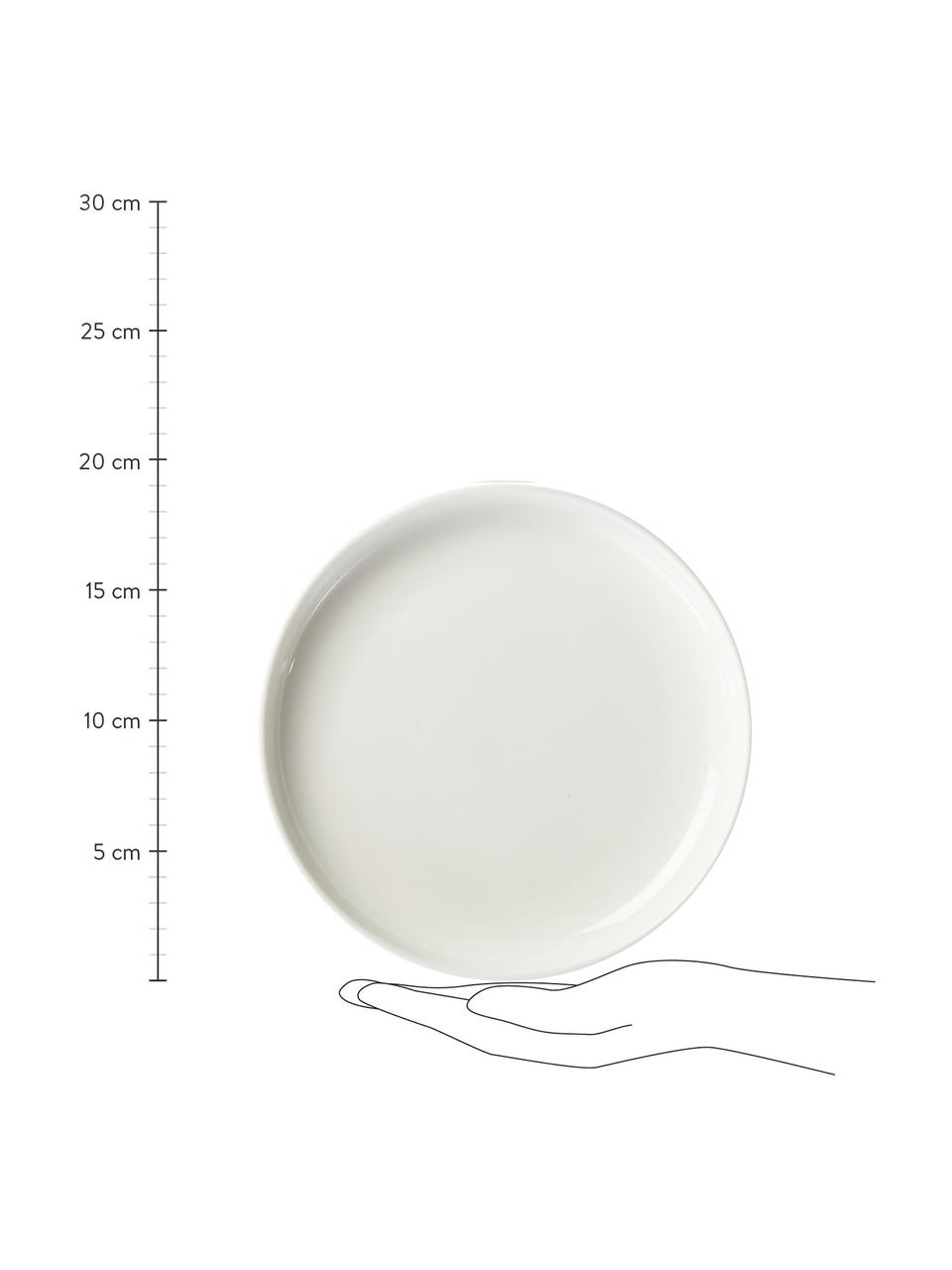 Plato postre de porcelana Nessa, 2 uds., Porcelana dura de alta calidad, Blanco, Ø 19 cm