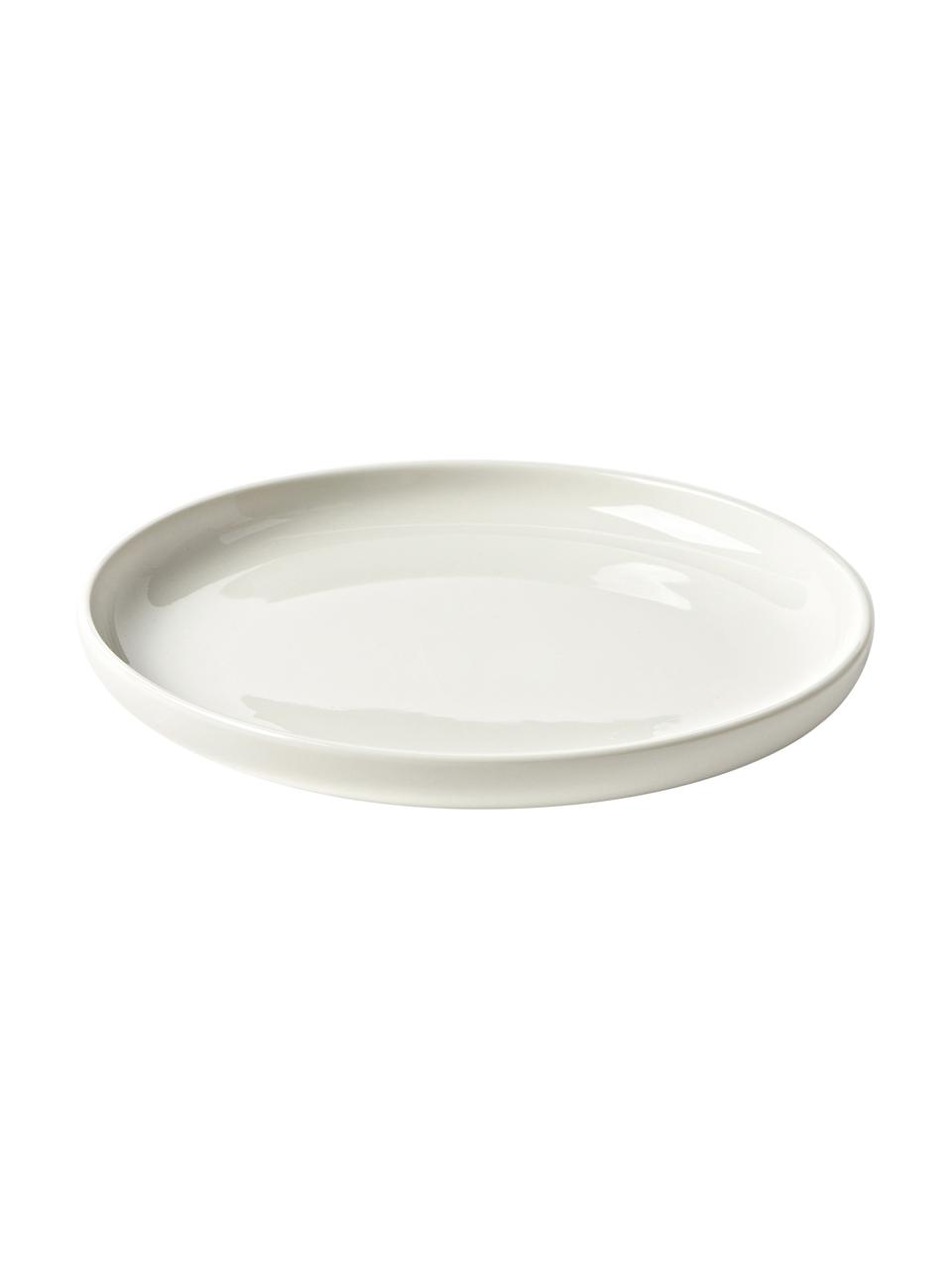 Porseleinen dessertborden Nessa, 2 stuks, Hoogwaardig hard porselein, Wit, Ø 19 cm
