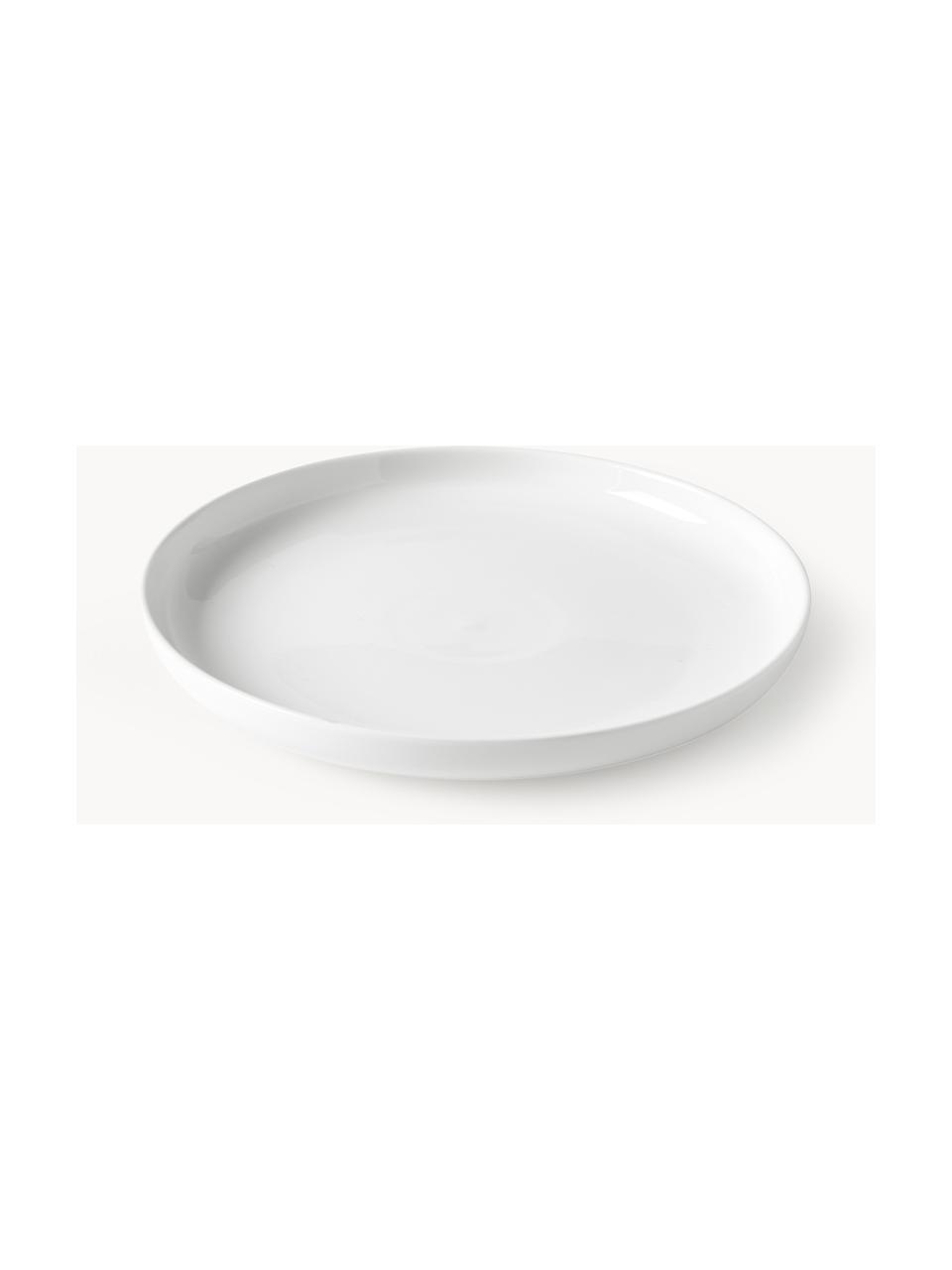 Porcelánové dezertní talíře Nessa, 4 ks, Vysoce kvalitní tvrdý porcelán, glazovaný, Tlumeně bílá, lesklá, Ø 19 cm