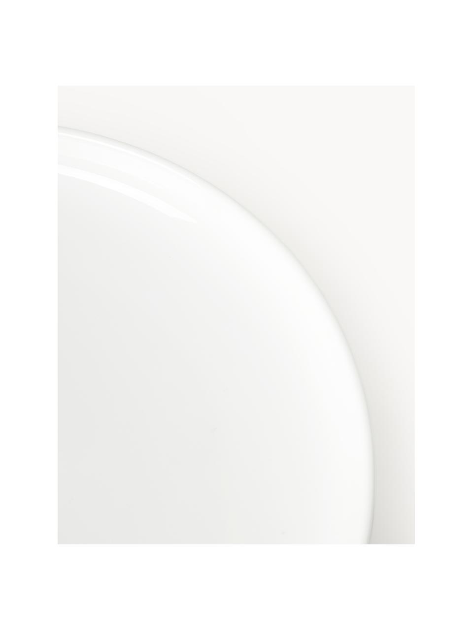 Platos postre de porcelana Nessa, 4 uds., Porcelana dura de alta calidad, esmaltada, Off White brillante, Ø 19 cm