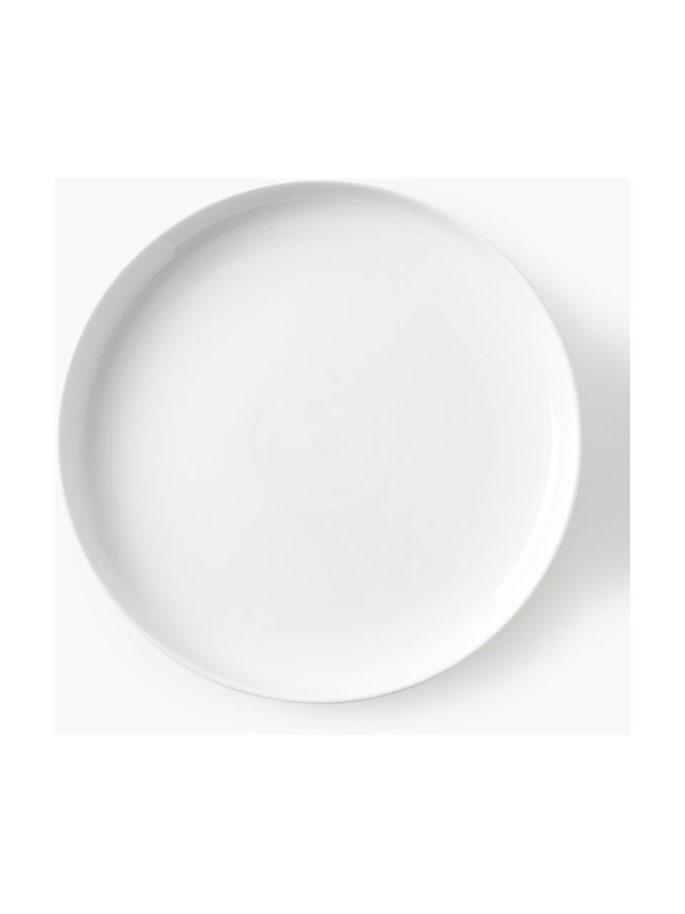 Porcelánové dezertní talíře Nessa, 4 ks, Vysoce kvalitní tvrdý porcelán, glazovaný, Tlumeně bílá, lesklá, Ø 19 cm