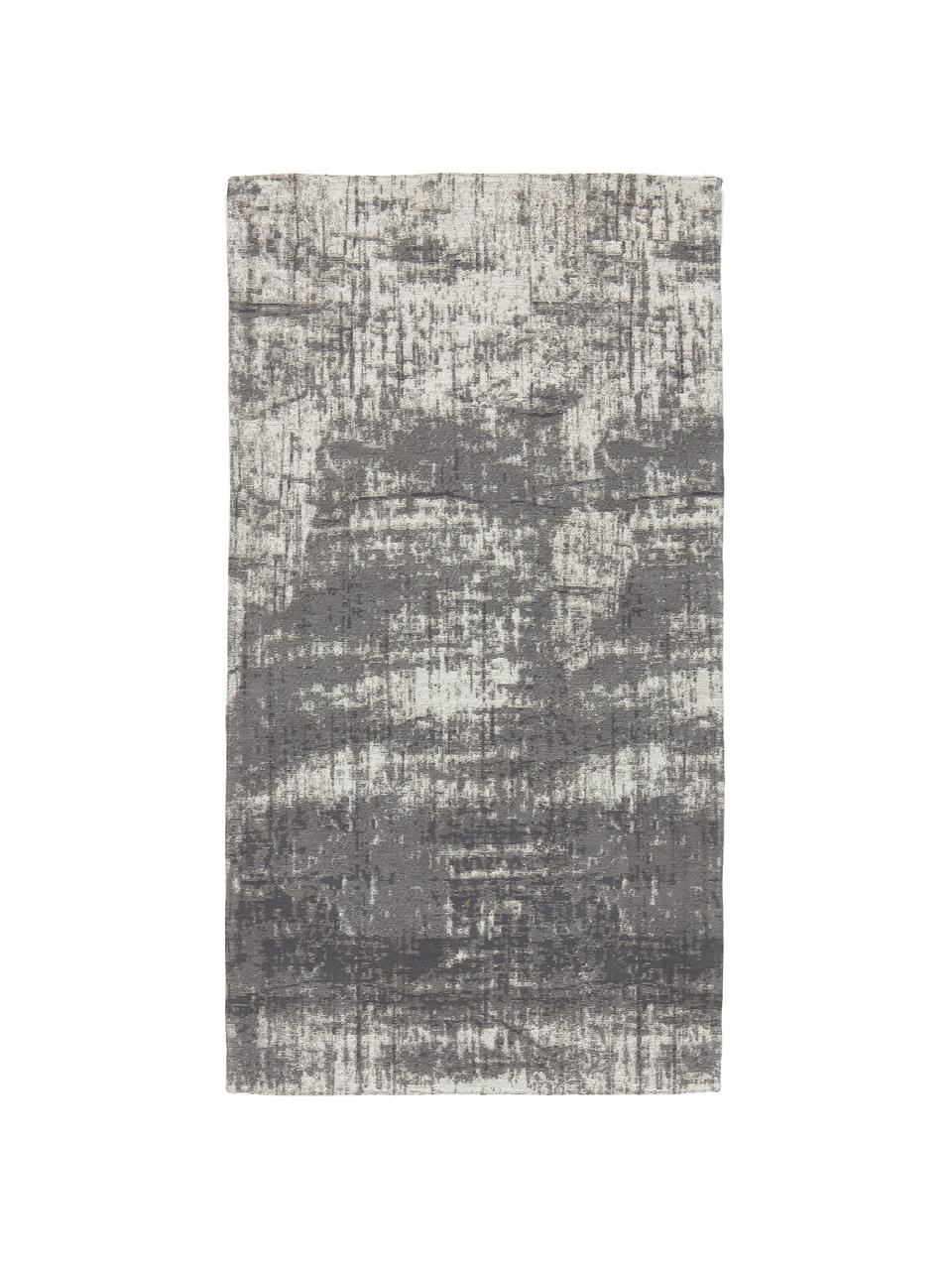 Handgewebter Baumwollteppich Luise im Vintage Style, Grau, B 80 x L 150 cm (Größe XS)