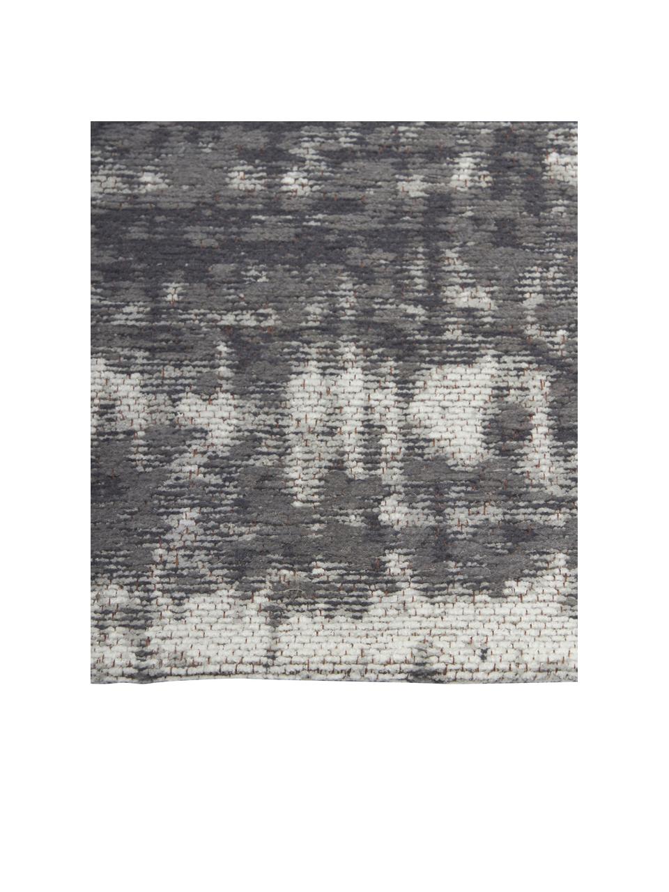 Handgewebter Baumwollteppich Luise im Vintage Style, Grau, B 80 x L 150 cm (Größe XS)