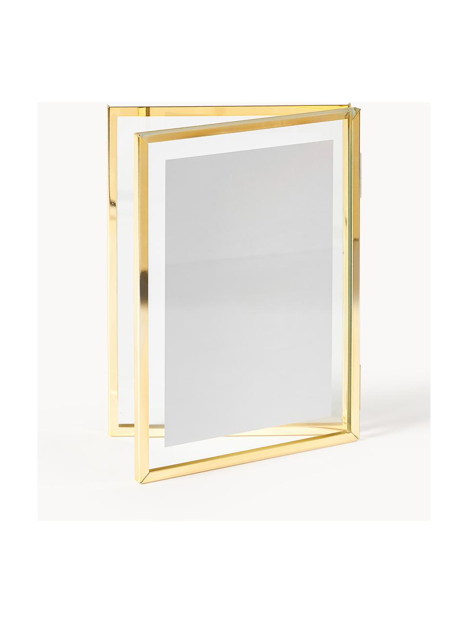 Doppel-Bilderrahmen Kleio, Rahmen: Metall, beschichtet, Goldfarben, 10 x 15 cm