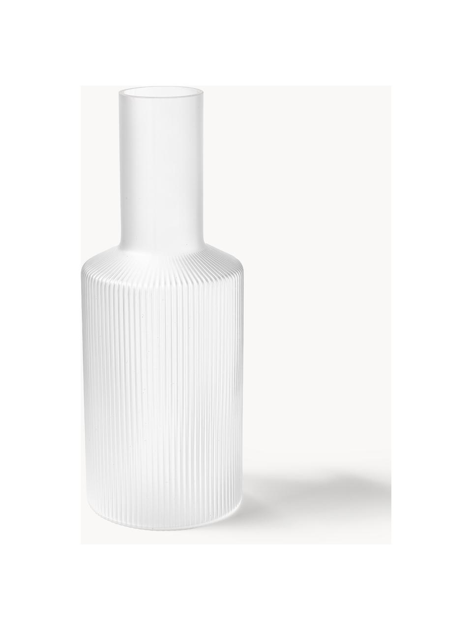 Carafe striée soufflée bouche Ripple, 1 L, Verre, soufflé bouche, Translucide, mat, 1 L