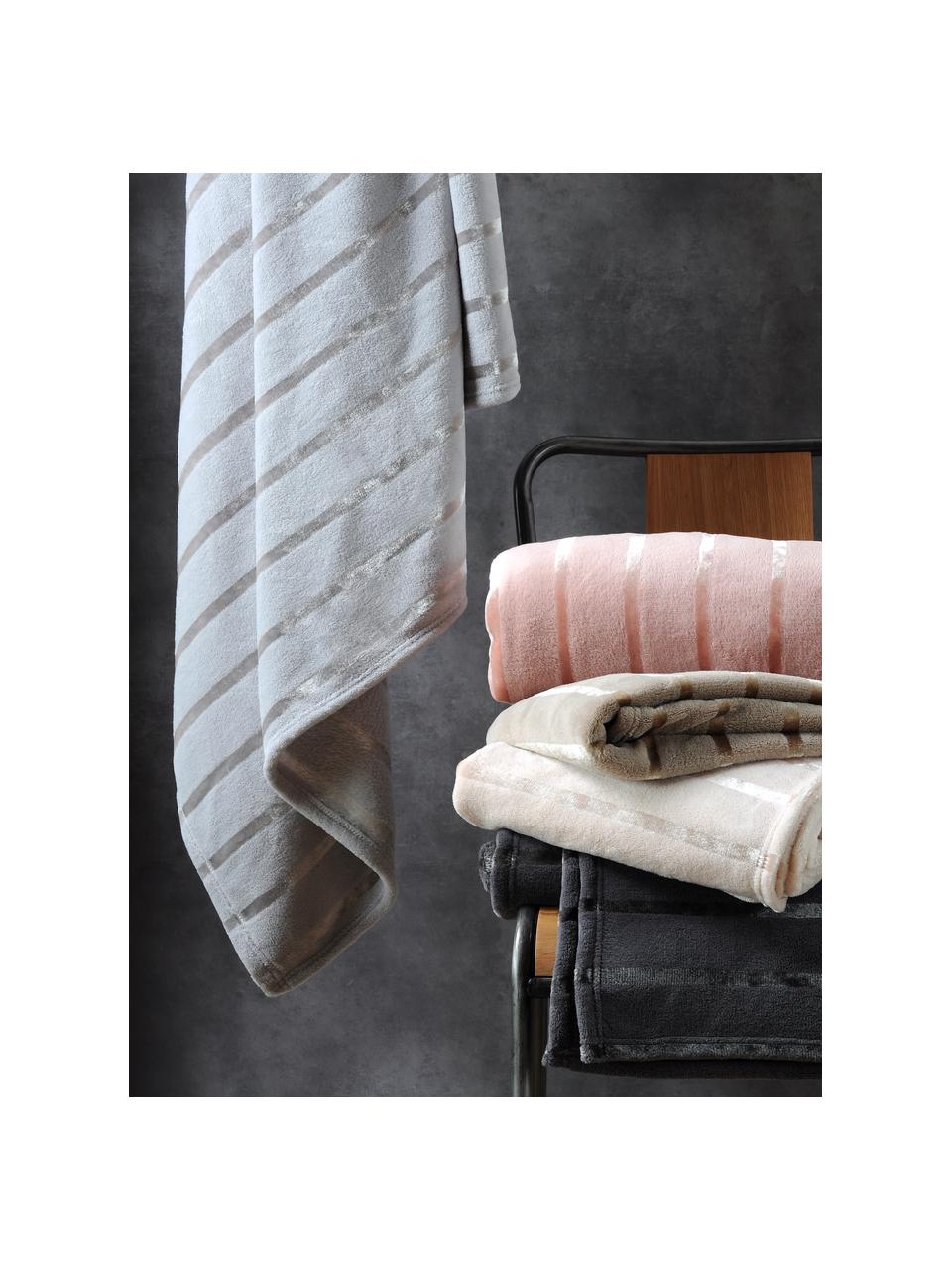 Zachte fleece-plaid Clyde, Polyester, Antraciet, 130 x 160 cm