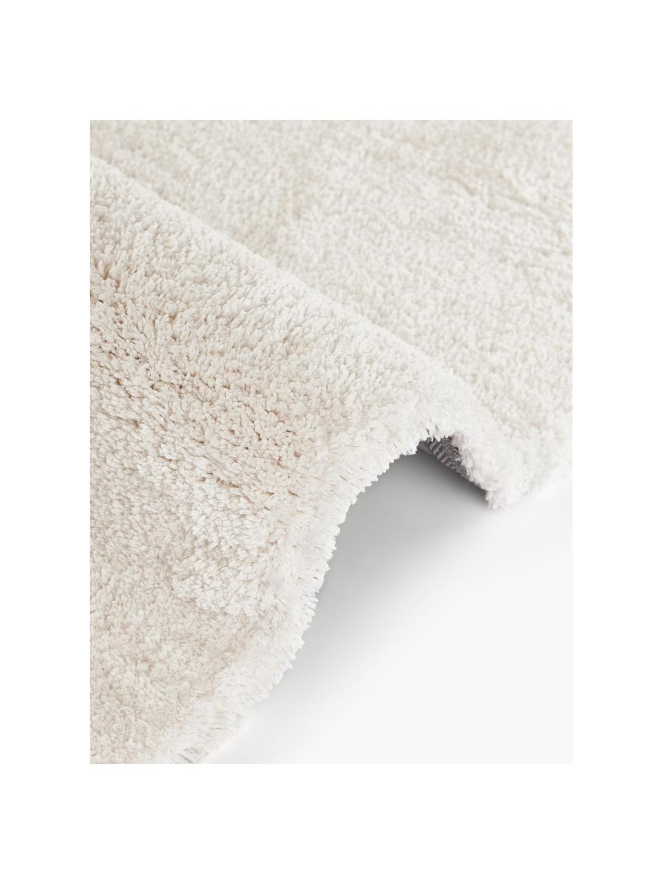 Flauschiger runder Hochflor-Teppich Leighton, Flor: Mikrofaser (100 % Polyest, Off White, Ø 150 cm (Größe M)