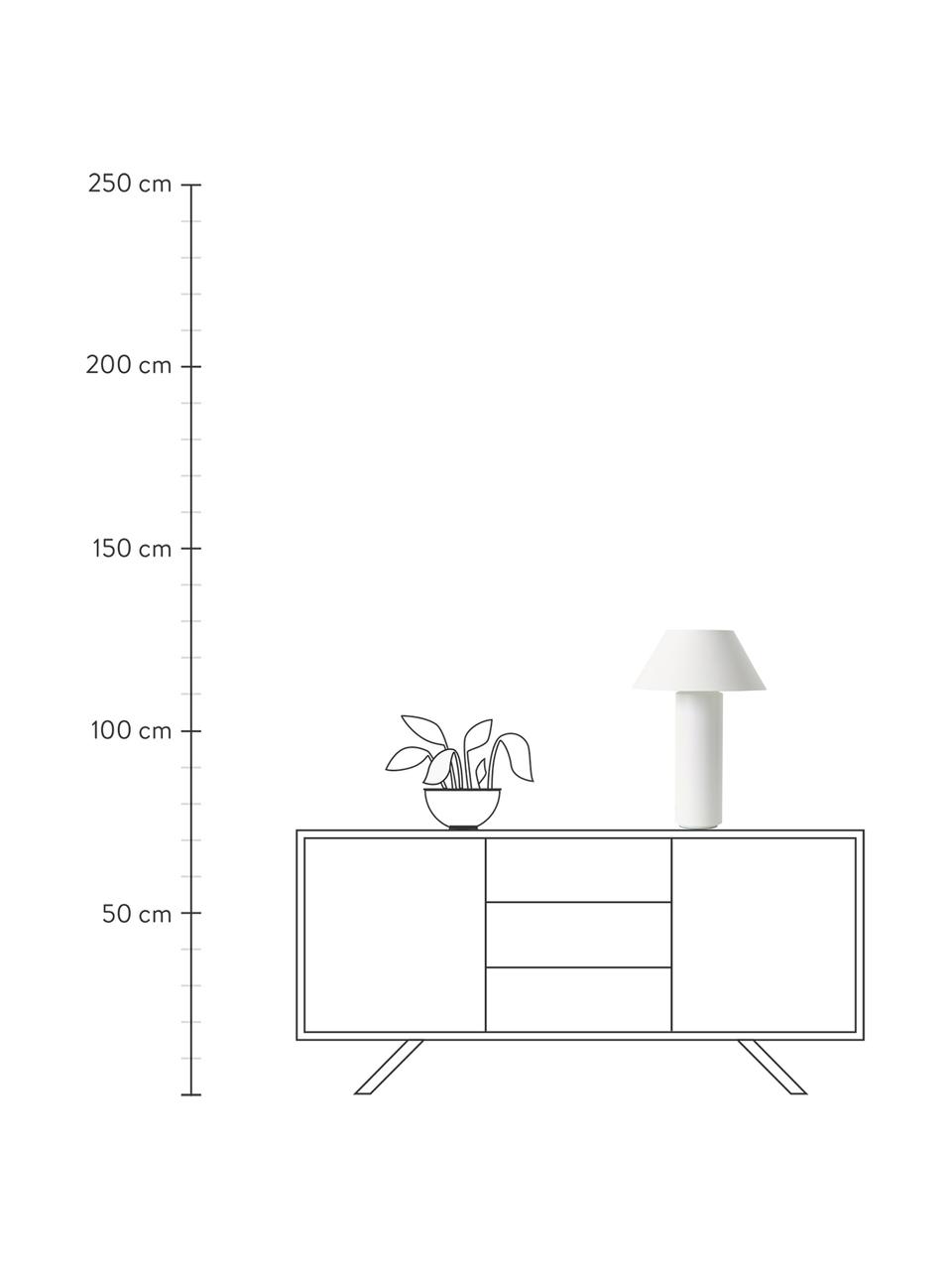 Lámpara de mesa Niko, Pantalla: metal recubierto, Cable: cubierto en tela, Blanco, Ø 35 x Al 55 cm