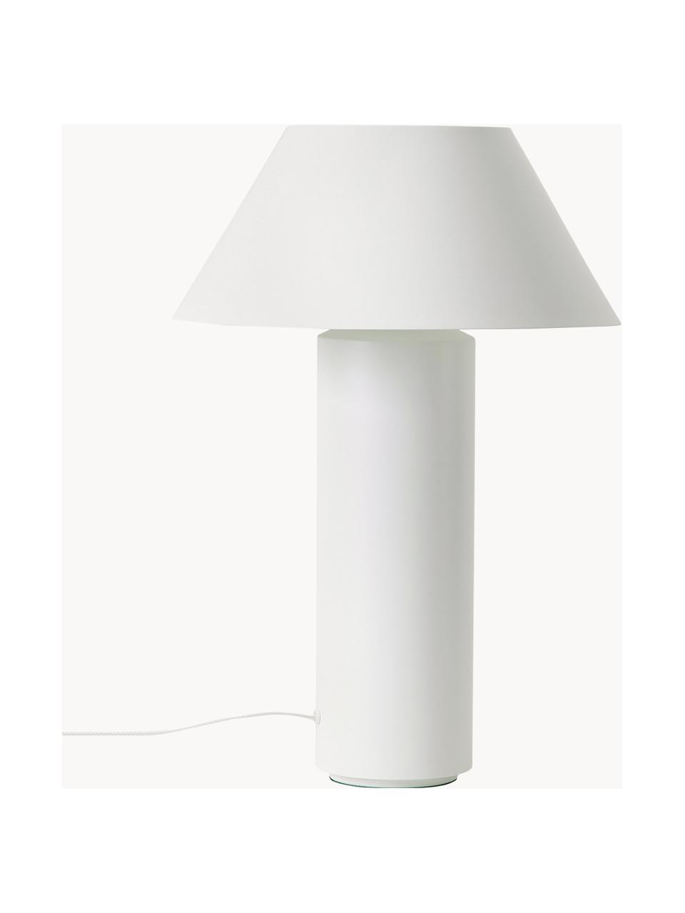 Tafellamp Niko, Lampenkap: gecoat metaal, Lampvoet: gecoat metaal, Wit, Ø 35 x H 55 cm
