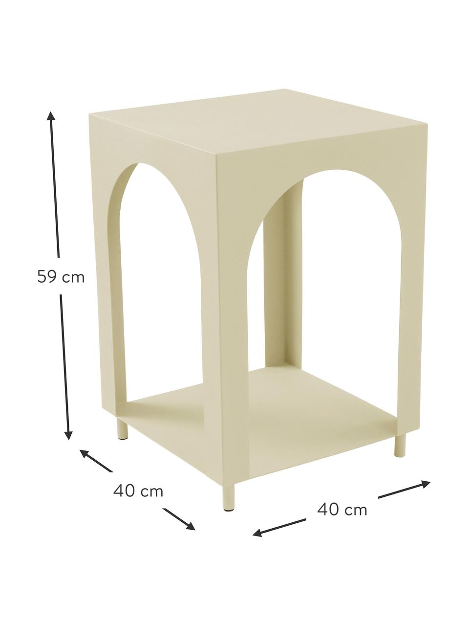 Mesa auxiliar Vesta, Tablero de fibras de densidad media (MDF), chapada en madera de fresno, Madera, amarillo claro pintado, An 40 x Al 59 cm
