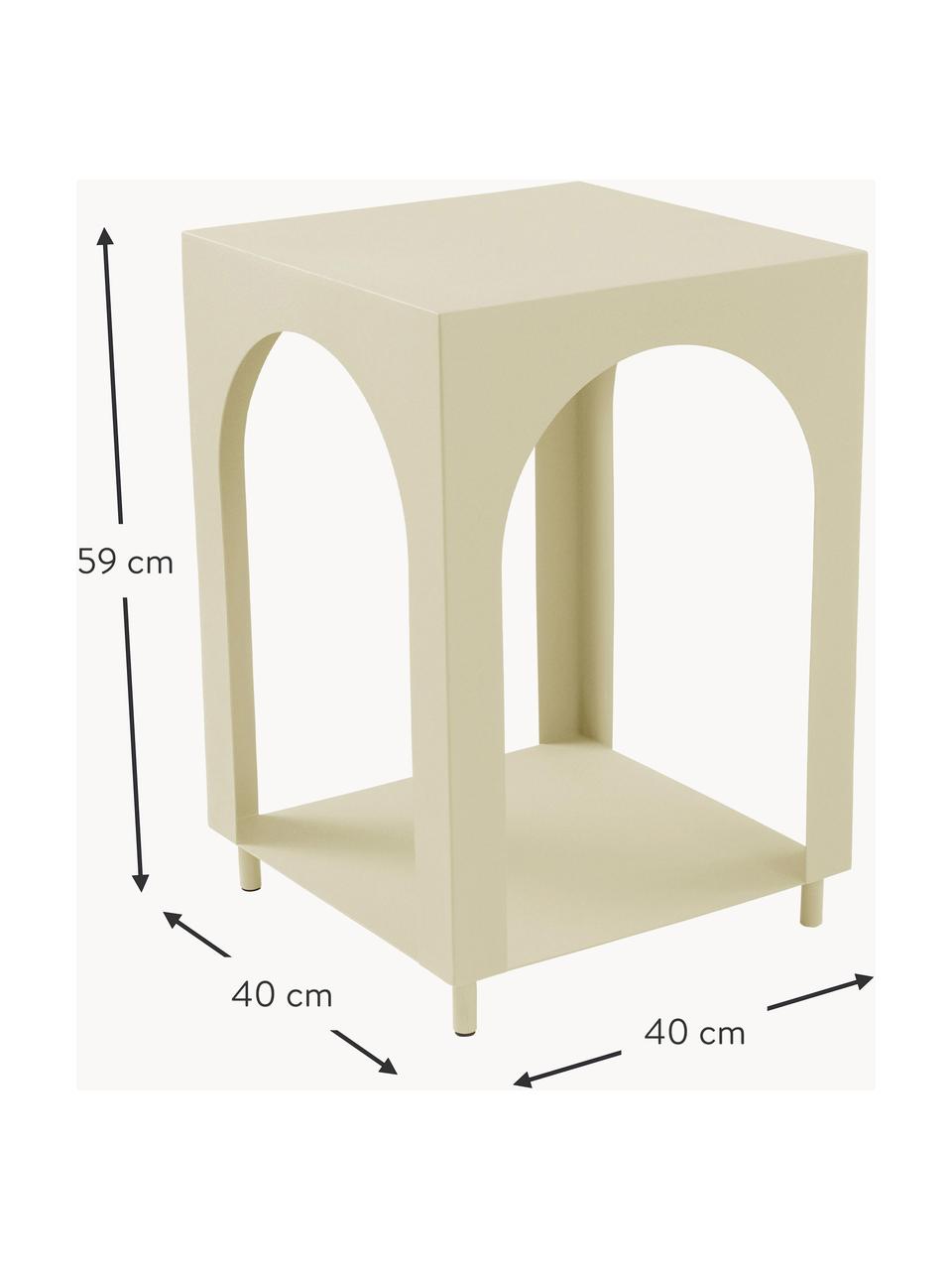 Odkládací stolek Vesta, Dřevovláknitá deska střední hustoty (MDF), jasanová dýha, Dřevo, lakováno světle žlutou barvou, Š 40 cm, V 59 cm