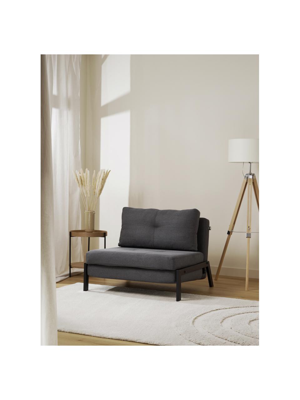 Sillón cama Edward, plegable, Tapizado: 100% poliéster Alta resis, Tejido gris oscuro, An 96 x F 98 cm