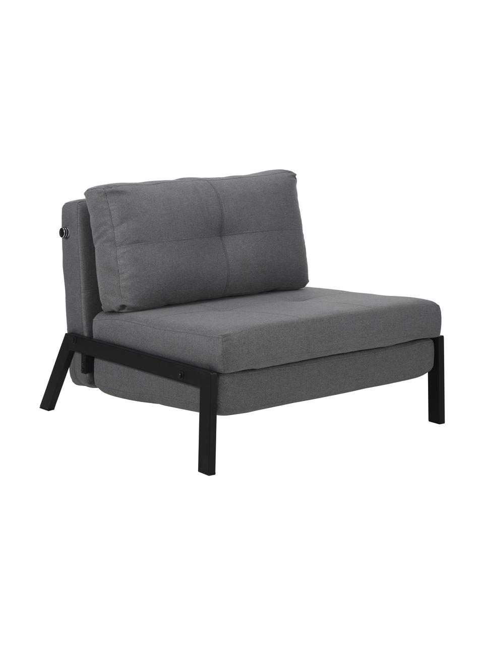 Sillón cama Edward, plegable, Tapizado: 100% poliéster Alta resis, Tejido gris oscuro, An 96 x F 98 cm