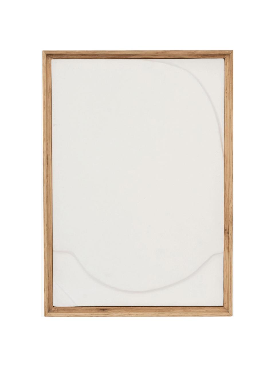 Nástěnná dekorace z papírové hmoty Graphic Geo, Dubové dřevo, krémově bílá, Š 21 cm, V 29 cm