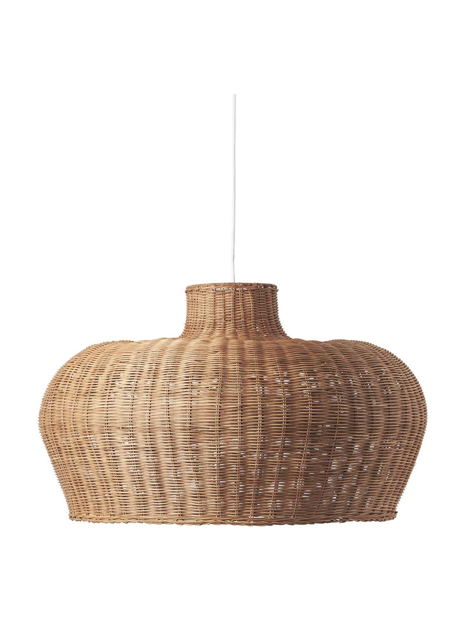 Grande suspension en rotin Krisa, Métal, rotin, Brun, larg. 70 x haut. 150 cm