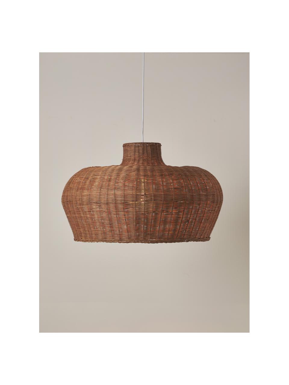 Grande suspension en rotin Krisa, Métal, rotin, Brun, larg. 70 x haut. 150 cm