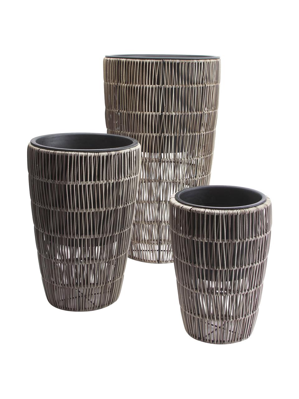 Set 3 cestini per piante  in rattan Lucian, Rattan, Marrone, Set in varie misure