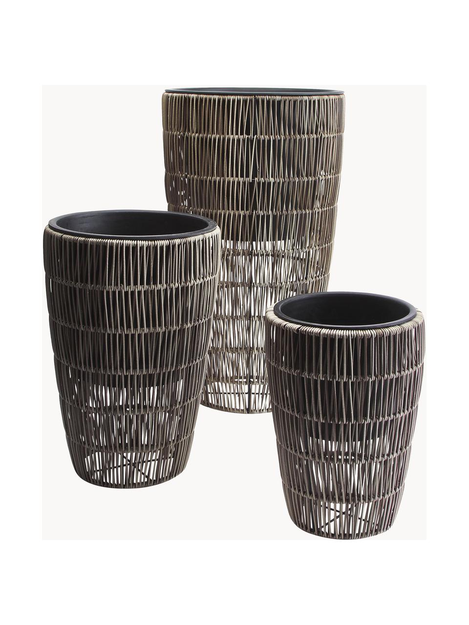 Set 3 cestini per piante  in rattan Lucian, Rattan, Marrone, Set in varie misure