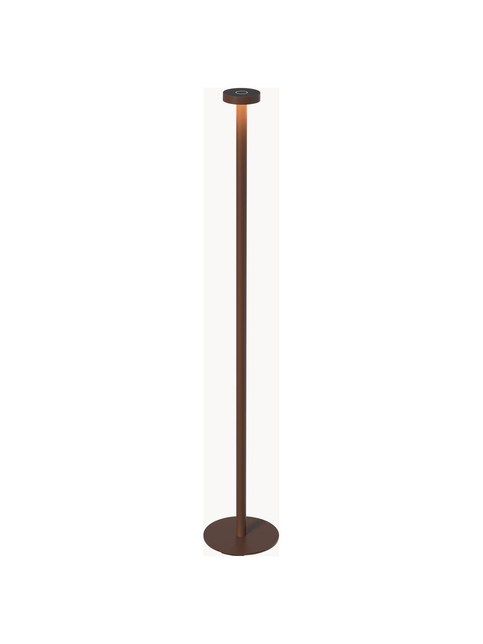 Dimbare LED outdoor vloerlamp Boro, Lamp: gecoat aluminium, Bruin, H 120 cm