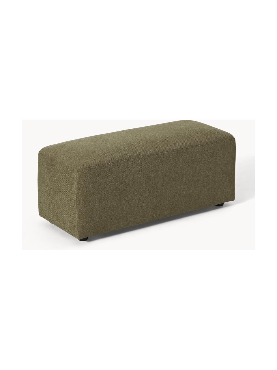 Pouf Melva, larg. 99 x prof. 42 cm, Tissu vert olive, larg. 99 x prof. 42 cm