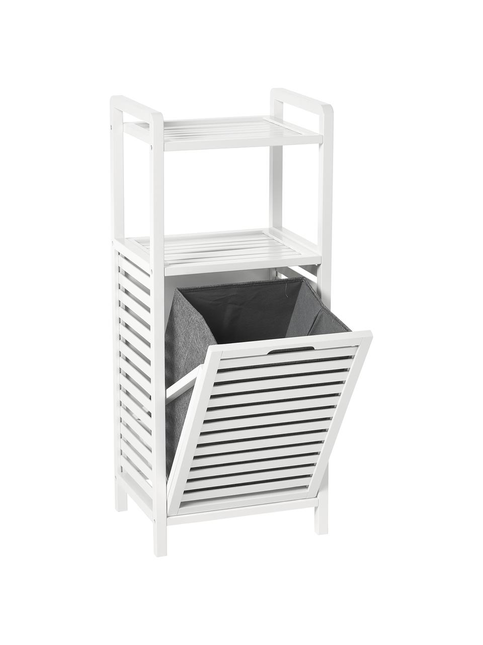 Meuble de salle de bain avec panier à linge Kit, Blanc, larg. 40 x haut. 95 cm