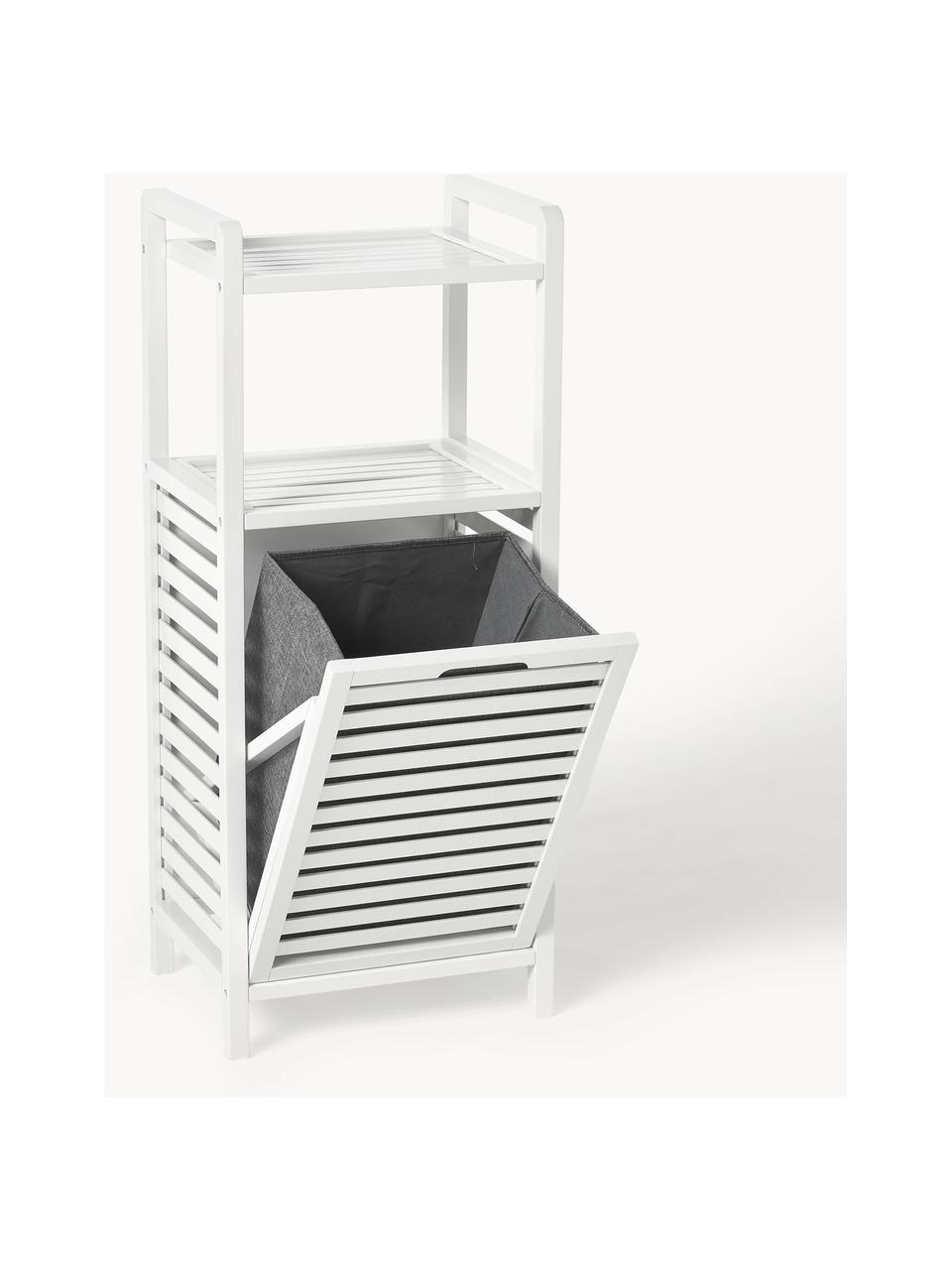 Meuble de salle de bain avec panier à linge Kit, Blanc, larg. 40 x haut. 95 cm