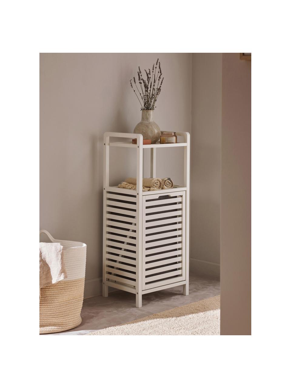 Meuble de salle de bain avec panier à linge Kit, Blanc, larg. 40 x haut. 95 cm