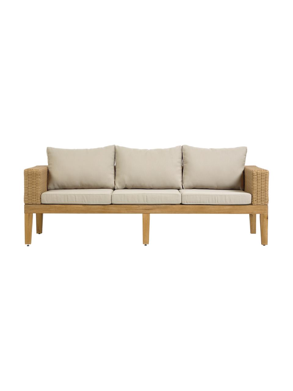 Sofa ogrodowa Giana (3-osobowa), Nogi: drewno akacjowe, Brązowy, S 193 x G 80 cm