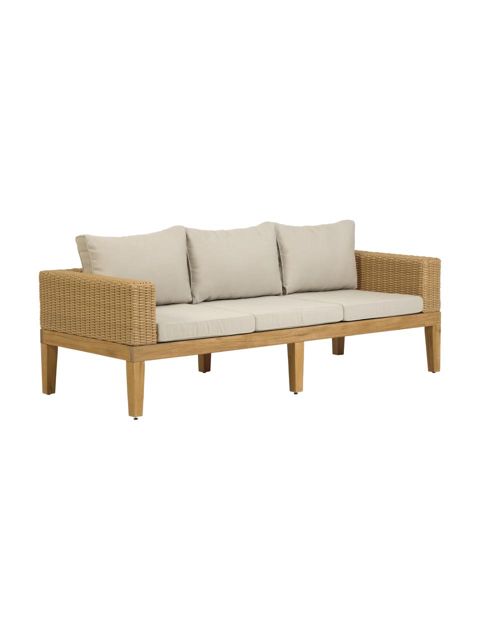 Sofa ogrodowa Giana (3-osobowa), Nogi: drewno akacjowe, Brązowy, S 193 x G 80 cm