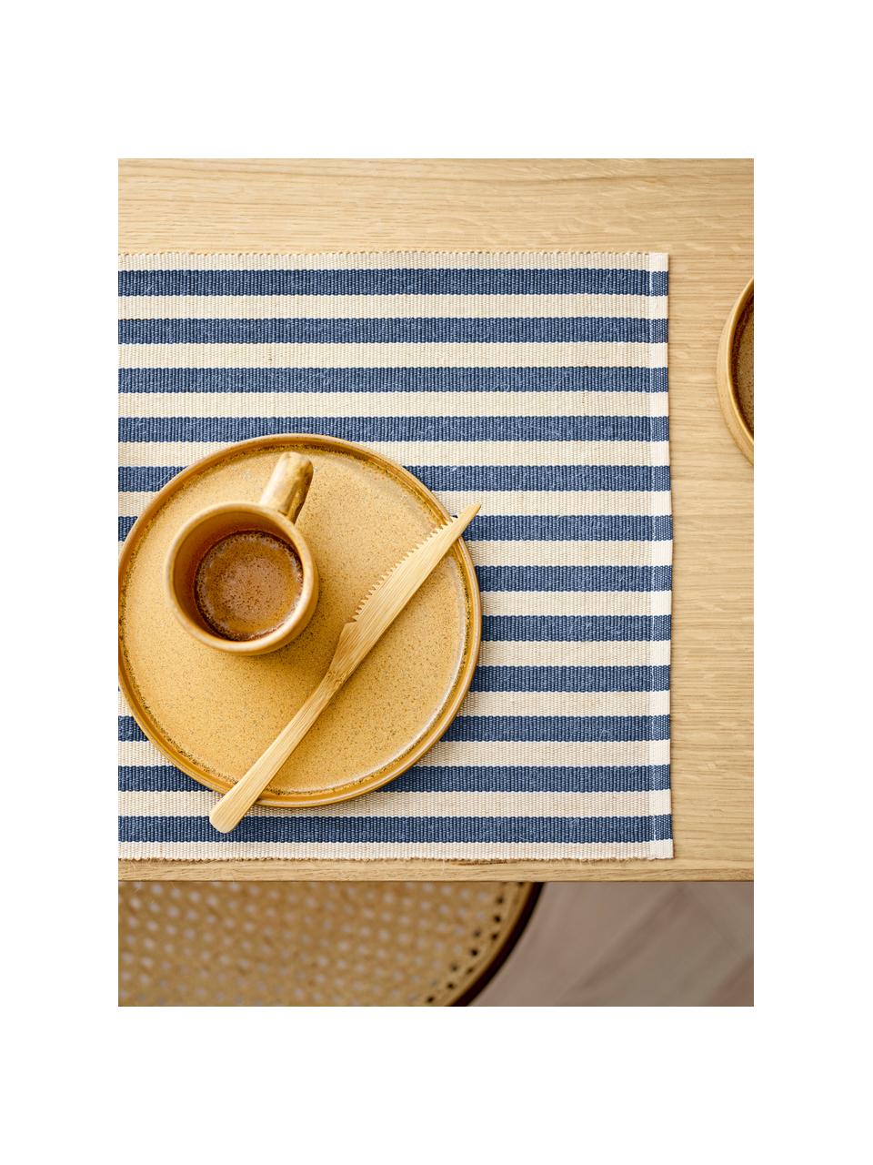Tischsets Stiff, 2 Stück, 50 % Baumwolle, 50 % Jute, Blau, B 35 x L 50 cm