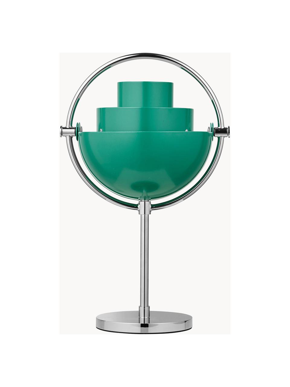 Lampada da tavolo portatile con luce regolabile Multi-Lite, orientabile, Alluminio rivestito, Verde turchese opaco, argentato lucido, Ø 15 x Alt. 30 cm