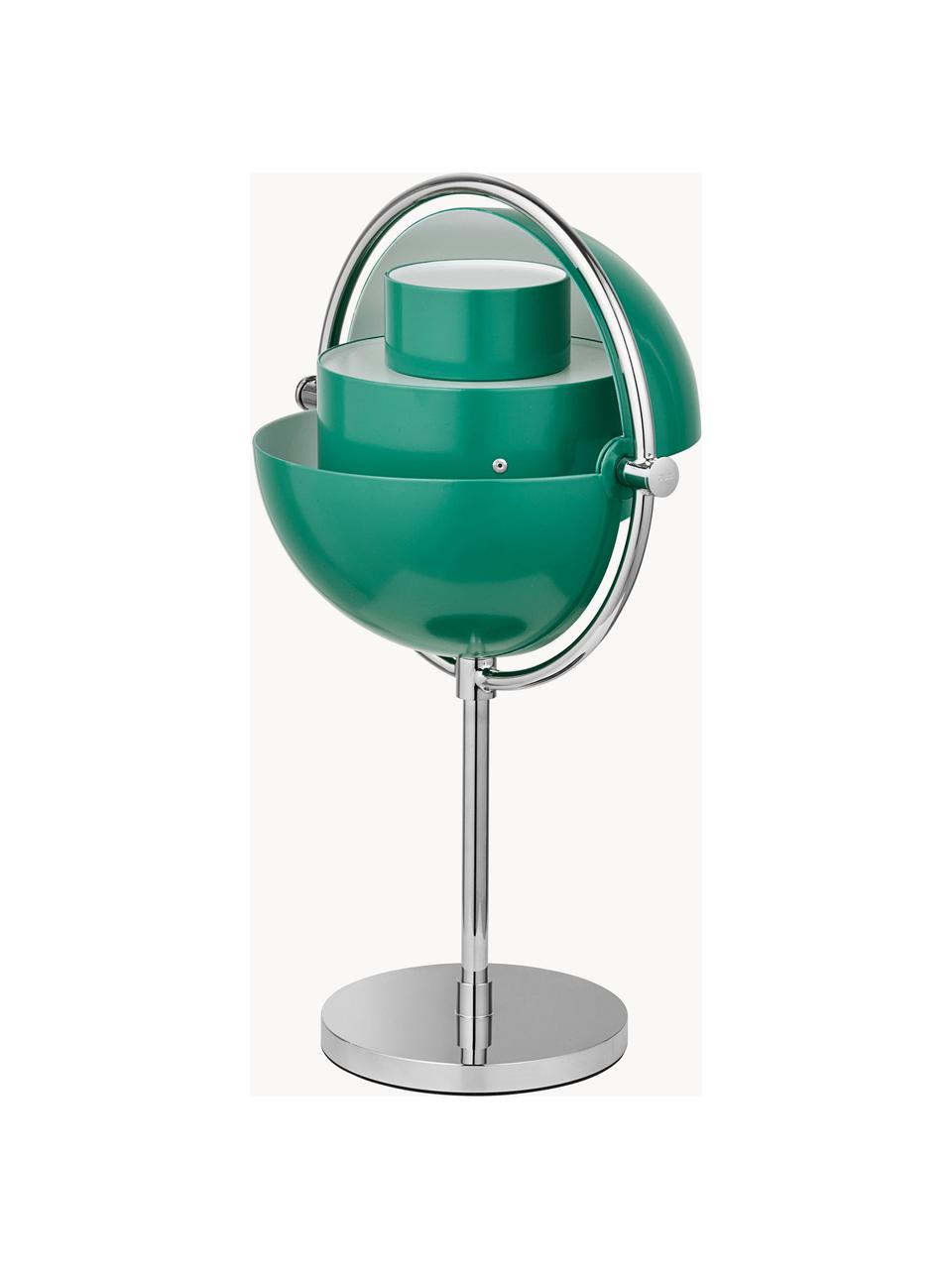 Lampada da tavolo portatile con luce regolabile Multi-Lite, orientabile, Alluminio rivestito, Verde turchese opaco, argentato lucido, Ø 15 x Alt. 30 cm