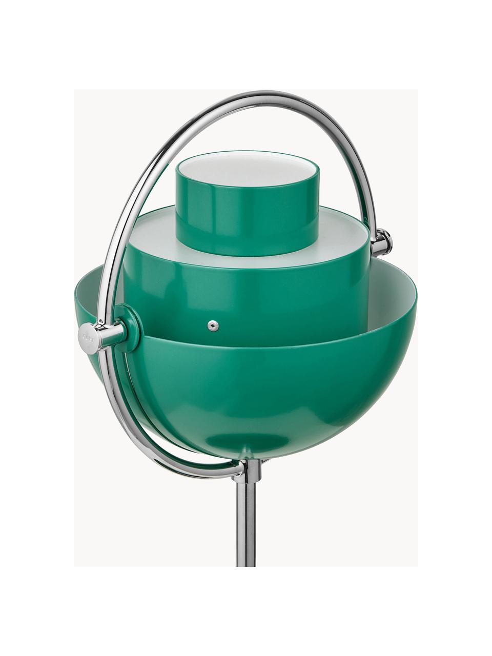 Lampada da tavolo portatile con luce regolabile Multi-Lite, orientabile, Alluminio rivestito, Verde turchese opaco, argentato lucido, Ø 15 x Alt. 30 cm