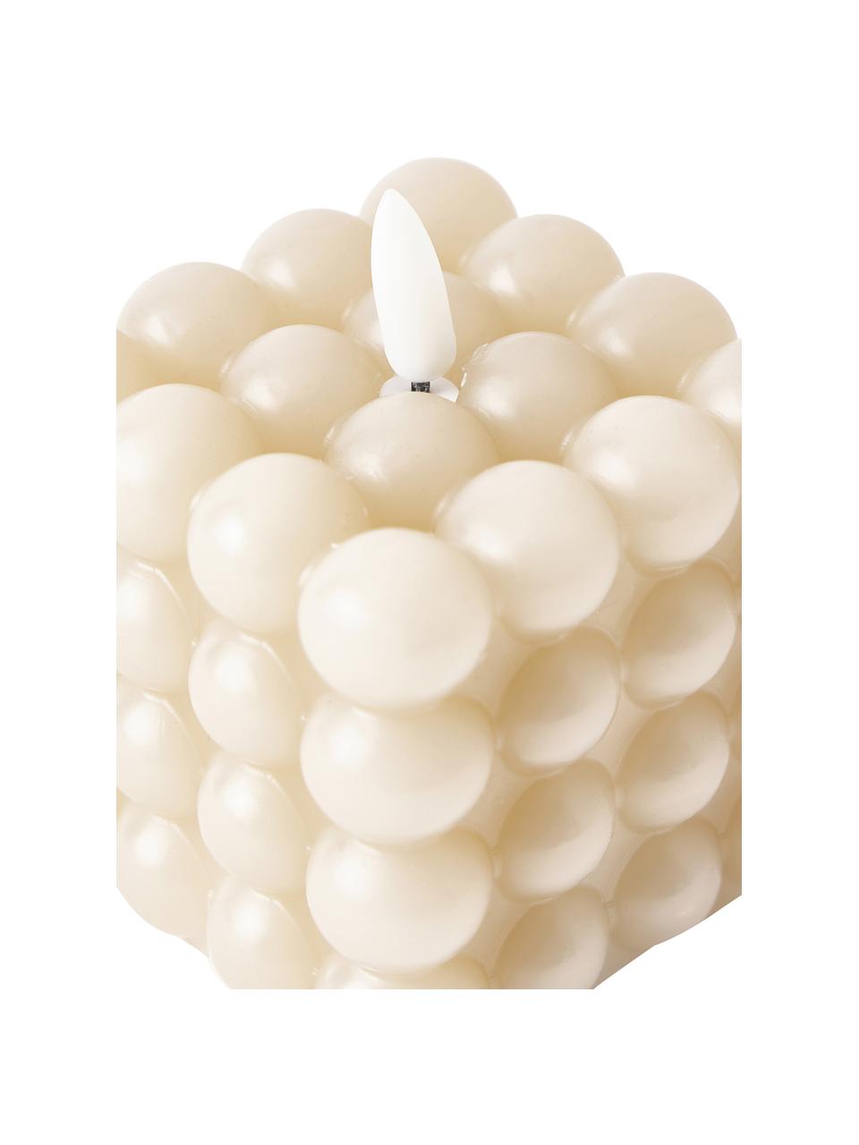 Świeca LED zasilana na baterie Bolle, Wosk, tworzywo sztuczne, Kremowobiały, S 8 x W 10 cm