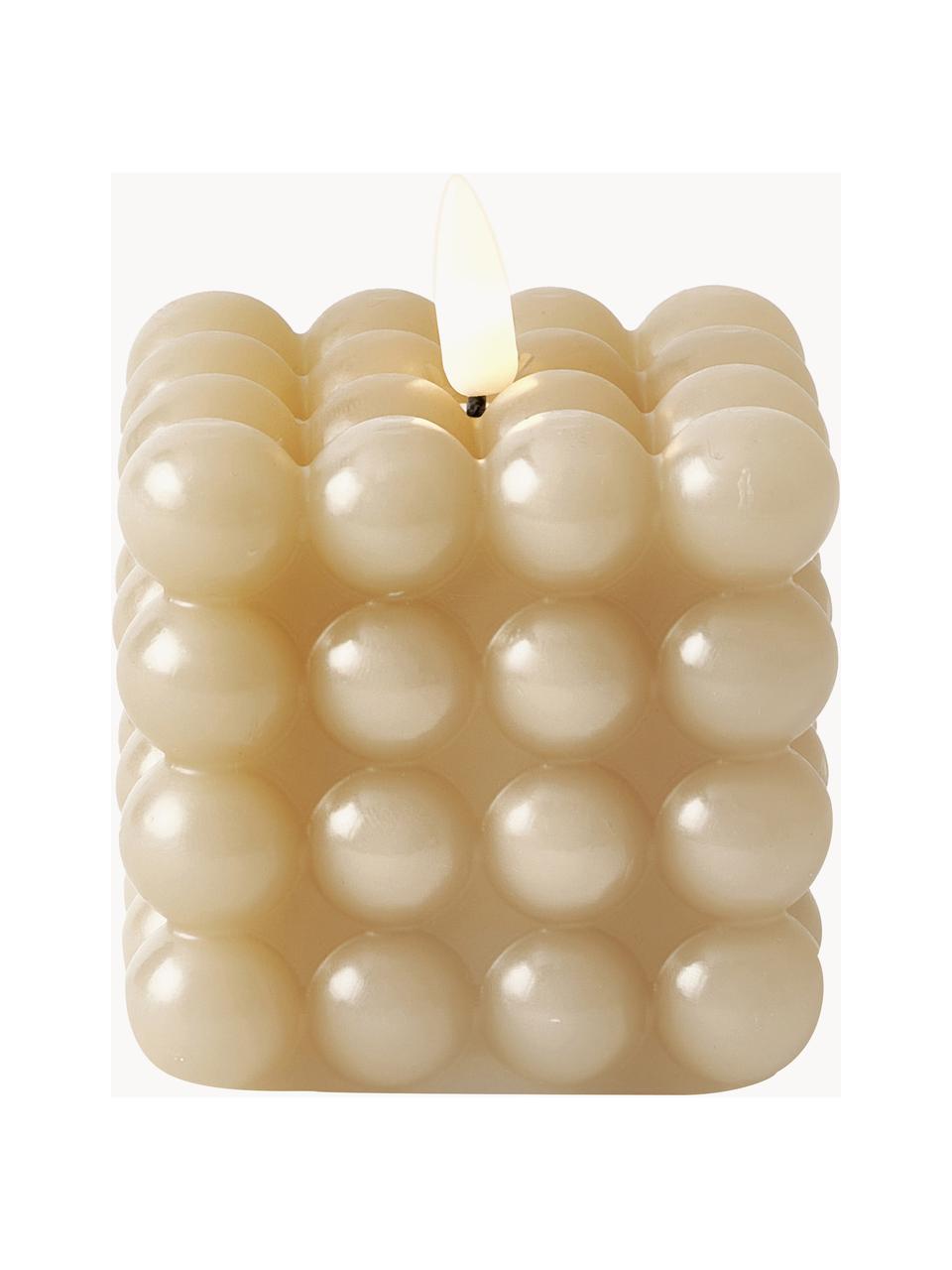 Bougie LED à piles avec flamme vacillante Bolle, Cire, plastique, Blanc crème, larg. 8 x haut. 10 cm