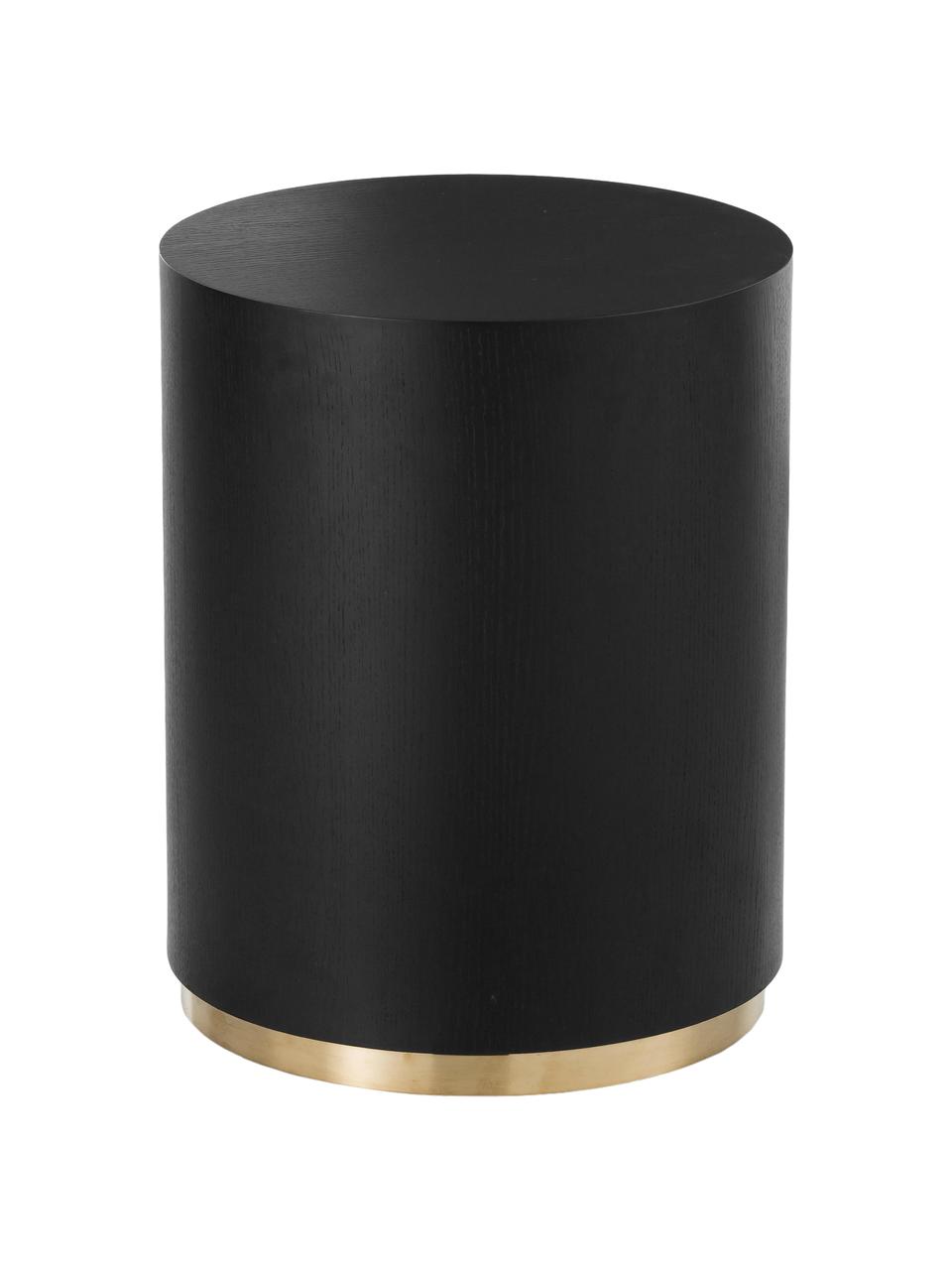 Table d'appoint Clarice, Noir, couleur dorée, Ø 40 x haut. 50 cm