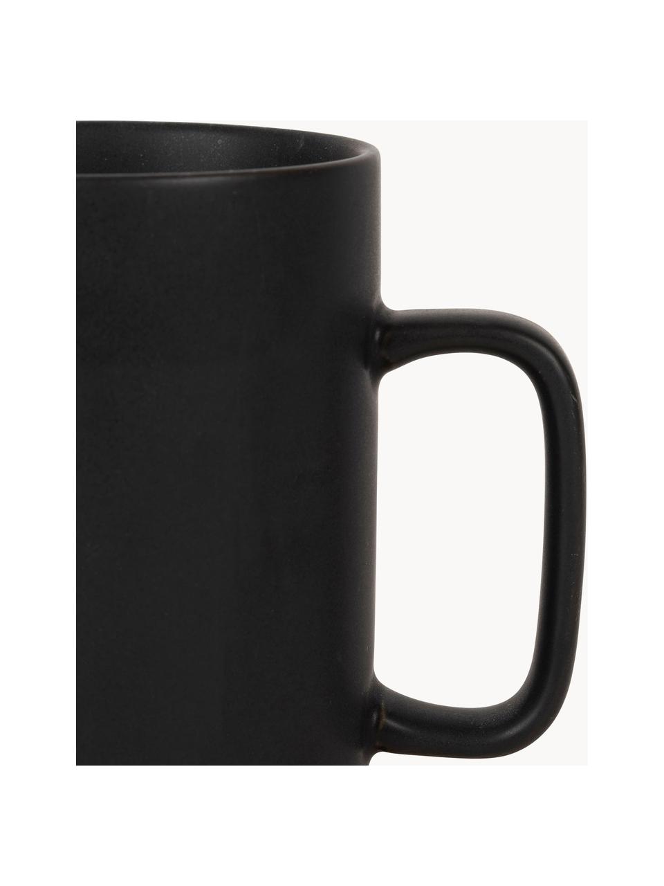 Taza con tapadera y colador Nordika, Negro mate, madera oscura, Ø 9 x Al 12 cm, 370 ml