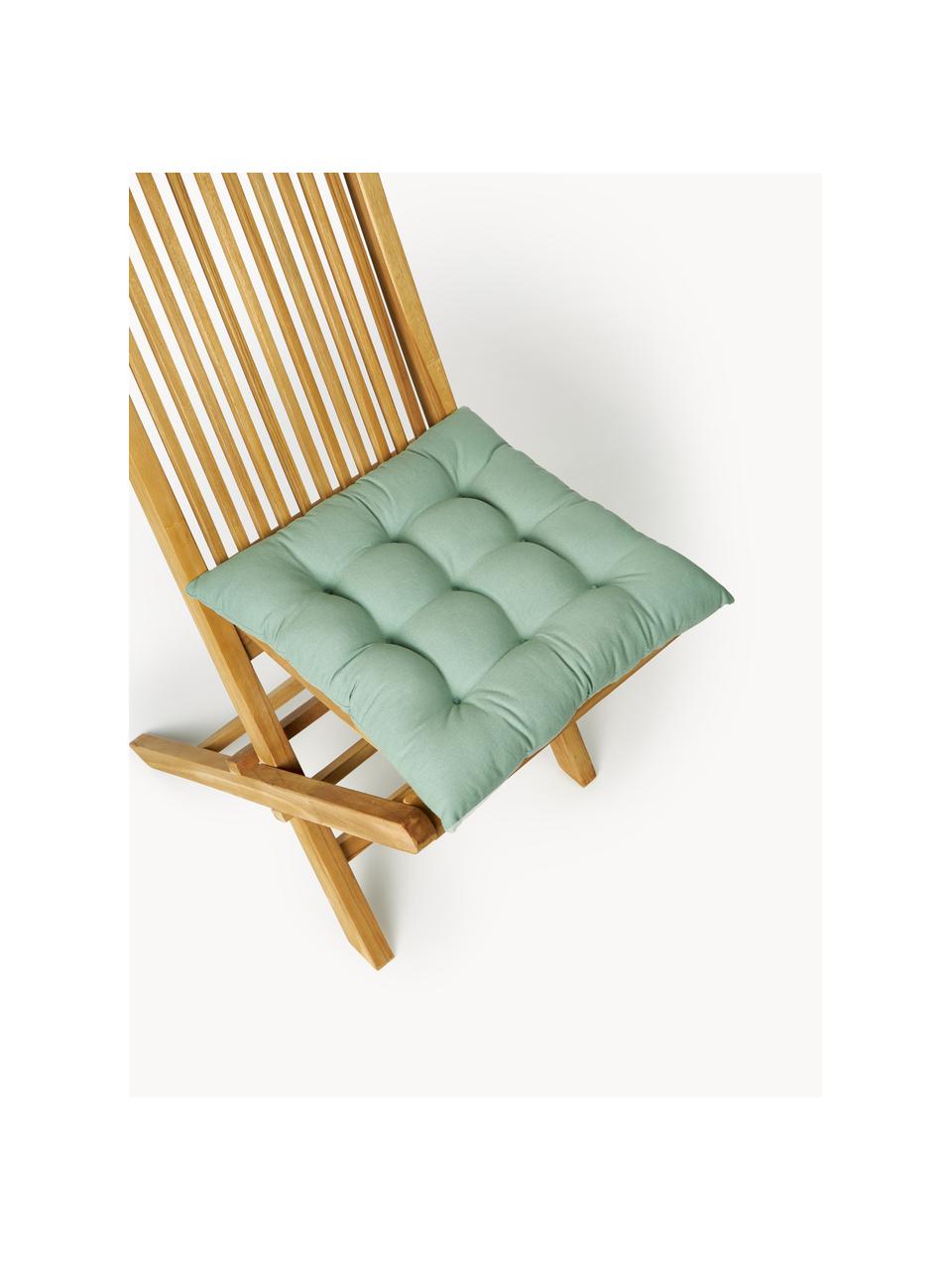 Cojines de asiento Ava, 2 uds., Funda: 100% algodón, Verde salvia, An 40 x L 40 cm