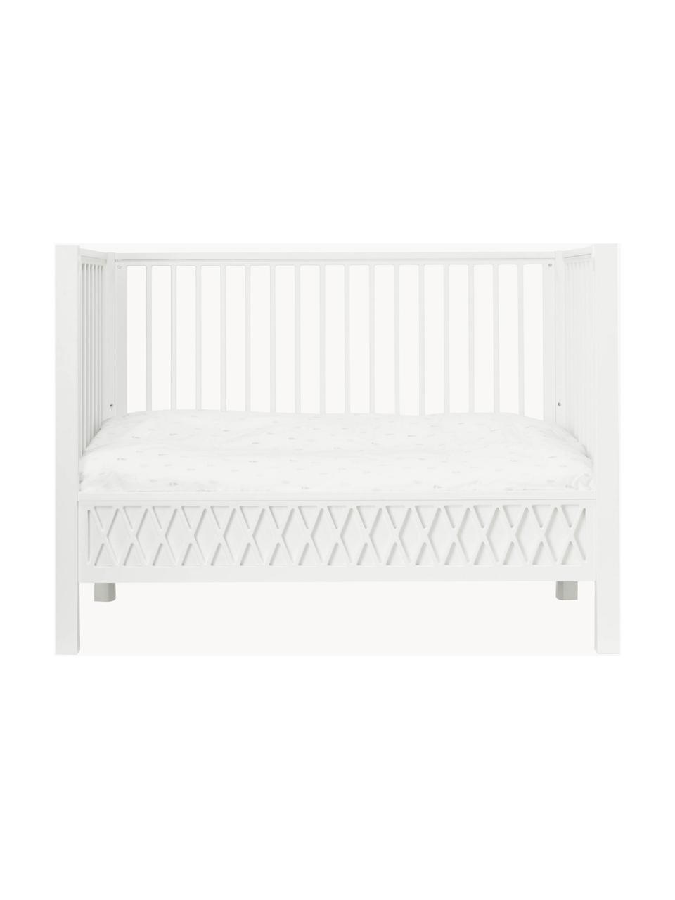 Lit de bébé ajustable Harlequin, 60 x 120 cm, Bois de pin, MDF, laqué sans COV couleur

Ce produit est fabriqué à partir de bois certifié FSC® issu d'une exploitation durable, Pin, peinture blanche, larg. 60 x long. 120 cm