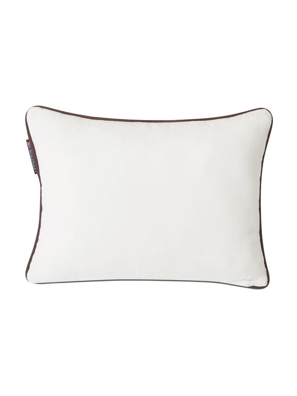 Housse de coussin rectangulaire Inga, Blanc, brun