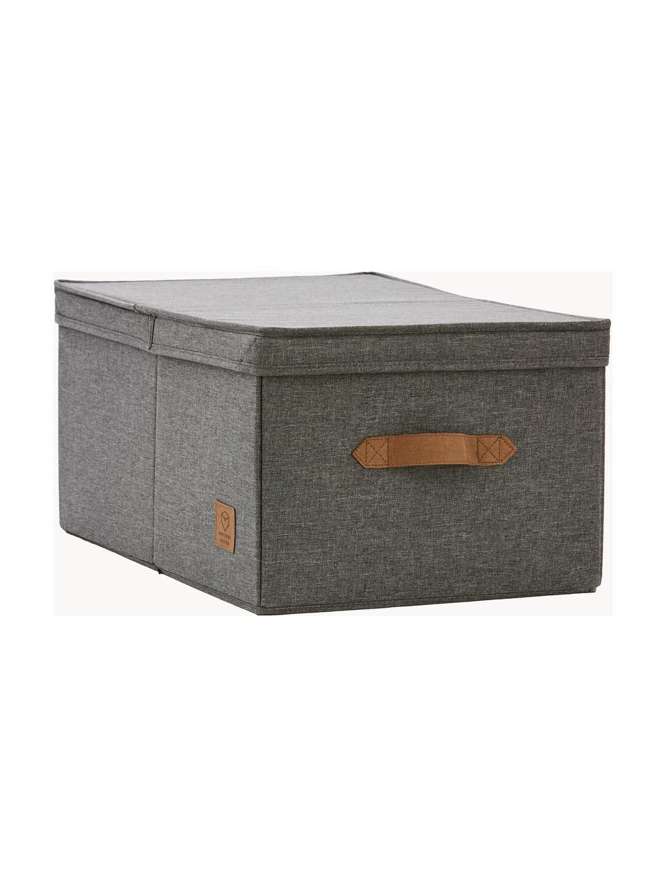 Boîte de rangement Premium, Gris foncé, brun, larg. 33 x prof. 50 cm