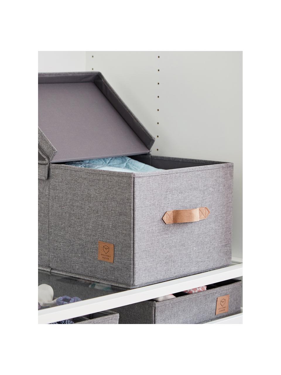 Úložný box Premium, Tmavě šedá, hnědá, Š 33 cm, H 50 cm