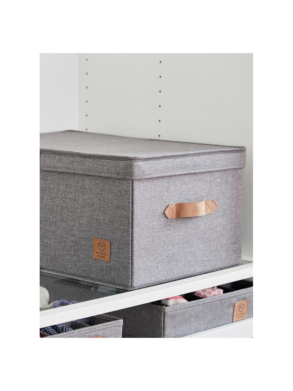 Boîte de rangement Premium, Gris foncé, brun, larg. 33 x prof. 50 cm