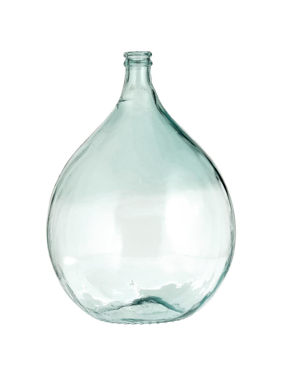 Jarrón de suelo de vidrio reciclado Drop, Vidrio reciclado con certificado GRS, Azul claro transparente, Ø 40 x Al 56 cm