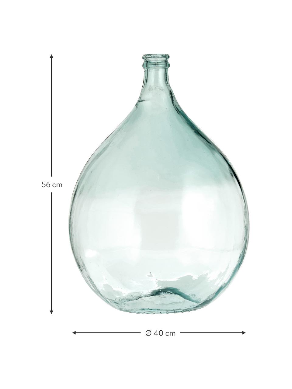 Vloervaas Drop van gerecycled glas in lichtblauw, Gerecycled glas, GRS-gecertificeerd, Lichtblauw, transparant, Ø 40 x H 56 cm