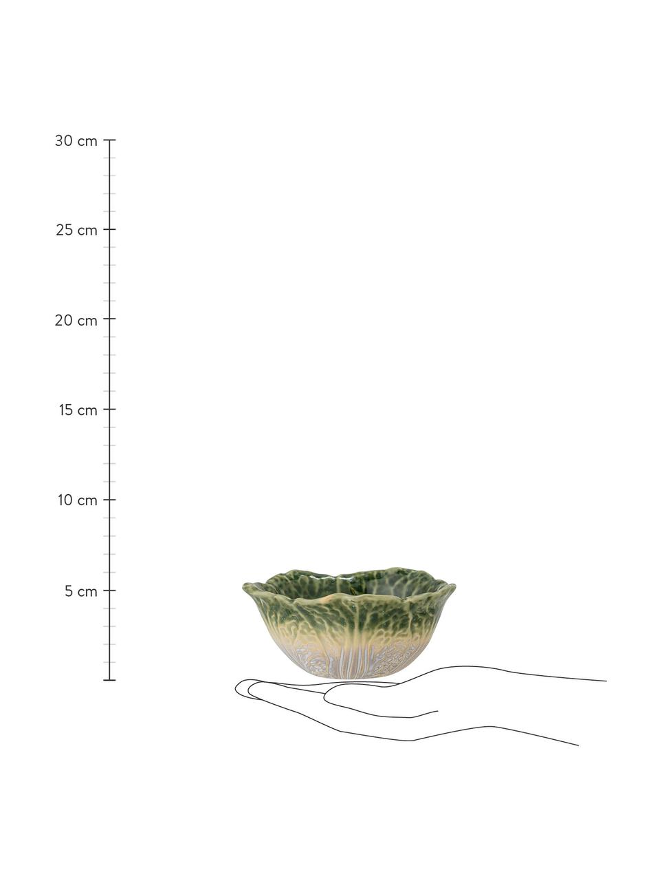 Bol artisanal Savanna, 2 élém., Grès cérame, Tons verts, Lot de différentes tailles