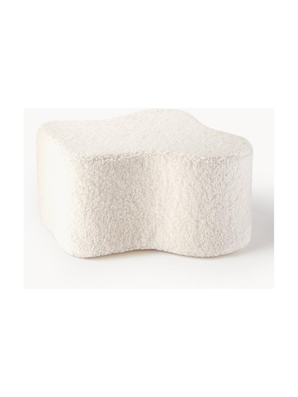 Handgefertigter Kinder-Pouf Cloud aus Teddy, Teddy Off White, B 80 x T 30 cm