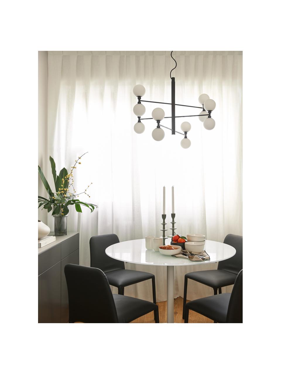 Veľká závesná lampa so sklenenými guľôčkami Grover, Čierna, Ø 70 x V 56 cm