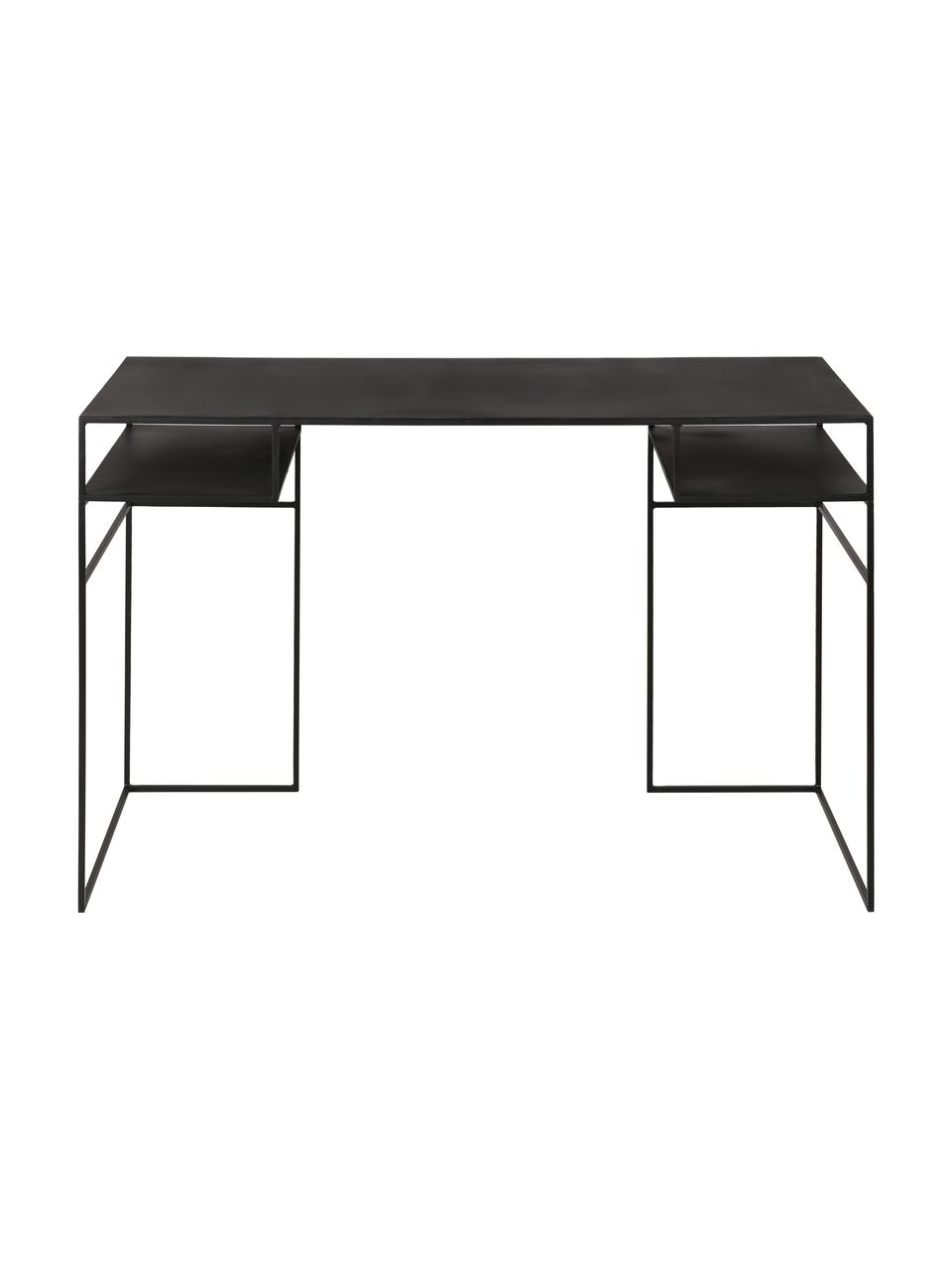 Metall-Schreibtisch Expo in Schwarz, Metall, beschichtet, Schwarz, B 120 x T 55 cm